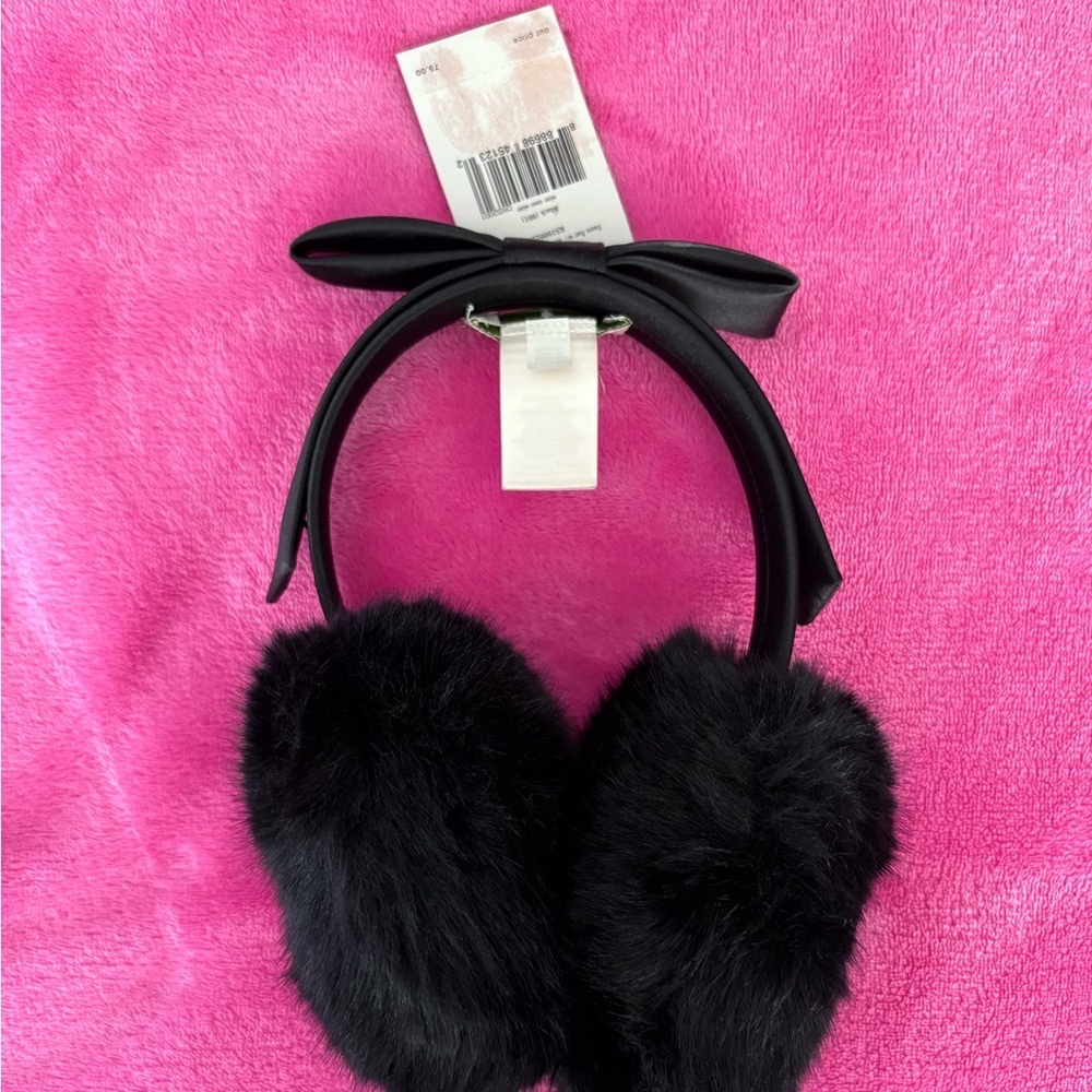 Kate Spade Chic Black Faux Fur Earmuffs